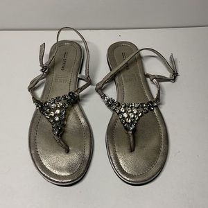Call It Spring Pewter Jewelled Sandals size 9
